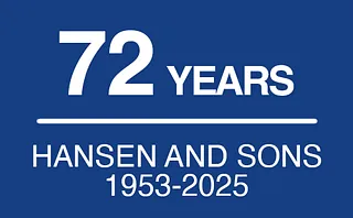 Hansen and Sons 72 year logo